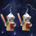 Dog with Corndog and Beer Meme Handmade Earrings!