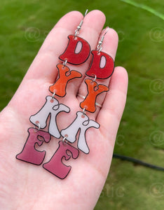 Pride Pronouns and Terms 2D Dangle Handmade Earrings!