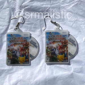 Super Smash Bros Brawl Wii Game 2D detailed Handmade Earrings!