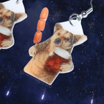 Dog with Corndog and Beer Meme Handmade Earrings!