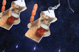 Dog with Corndog and Beer Meme Handmade Earrings!