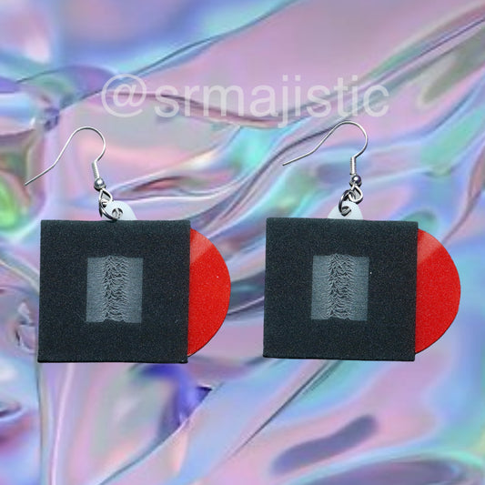 Joy Division Unknown Pleasures Vinyl Album Handmade Earrings!