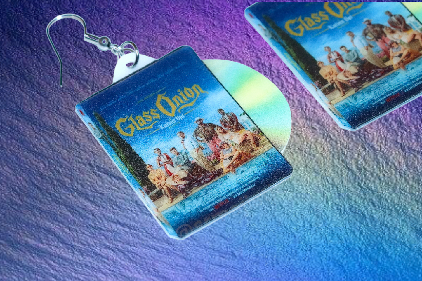 Glass Onion: A Knives Out Mystery (2022) DVD 2D detailed Handmade Earrings!