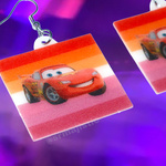 Lesbian Flag Lightning McQueen Cute Character Handmade Earrings!