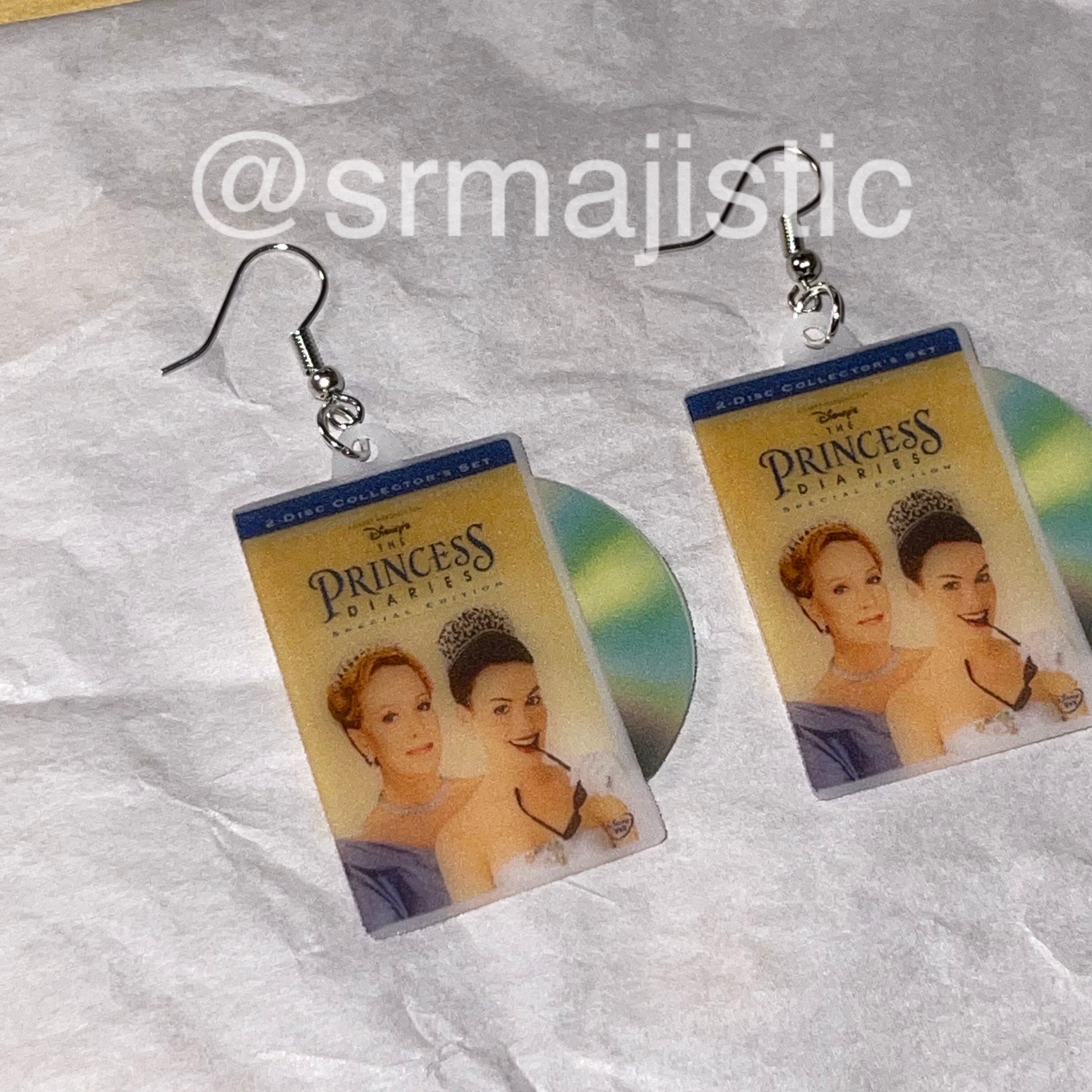 The Princess Diaries (2001) DVD 2D detailed Handmade Earrings!