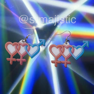 LGBT Sexuality Symbols 2D cute detailed Handmade Earrings!