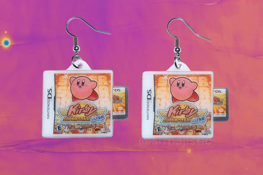 Kirby Super Star Ultra Nintendo DS Game 2D detailed Handmade Earrings!