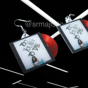 Sizzy Rocket Too Young to Die Mixtape Vinyl and Casette Album Handmade Earrings!