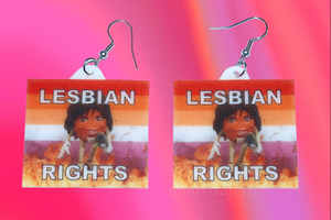 Lisa Rinna M&M Meme Lesbian Flame Pride Flag Handmade Earrings!