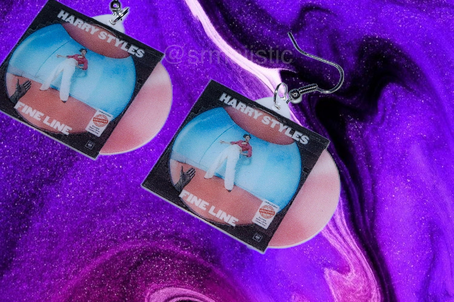 Harry Styles Fine Line Vinyl Album Handmade Earrings!