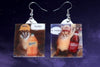 Dr. Pebba and Fanter Soda Cats Big Floppa Meme Funny Handmade Earrings!