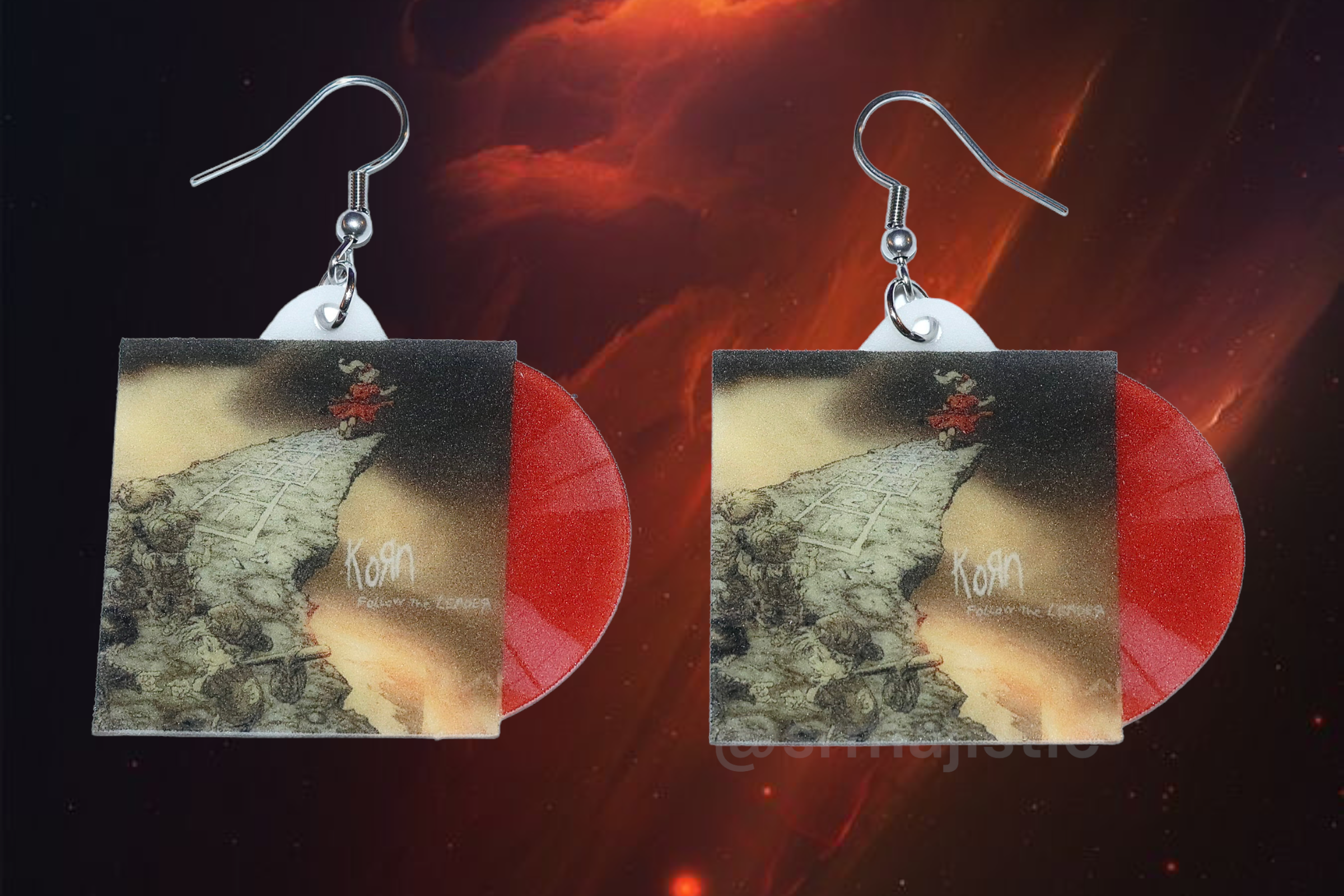 Korn Follow the Leader Vinyl Album Handmade Earrings!