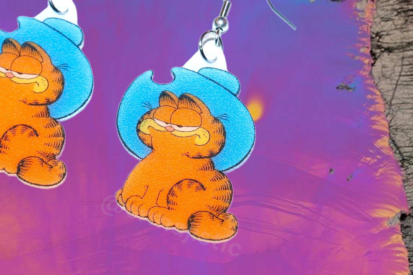 Cowboy Garfield Character Handmade Earrings!
