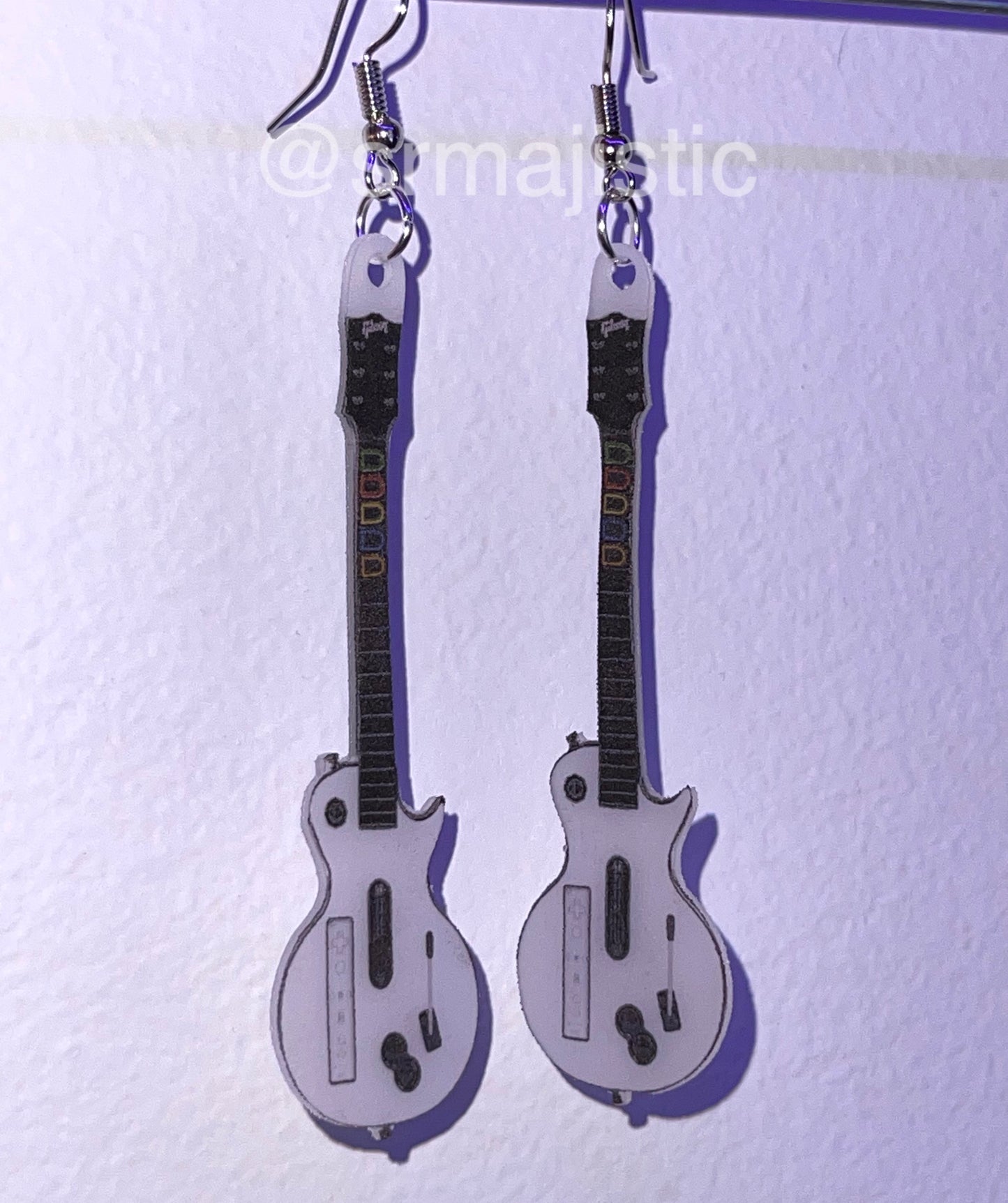 Guitar Hero III Legends of Rock Wii Guitar Controller 2D detailed Handmade Earrings!
