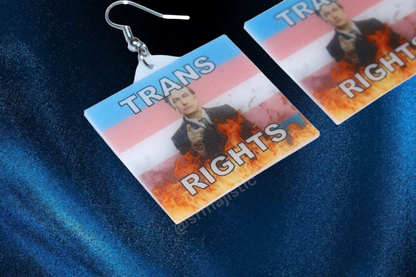Better Call Saul Trans Flame Pride Flag Handmade Earrings!