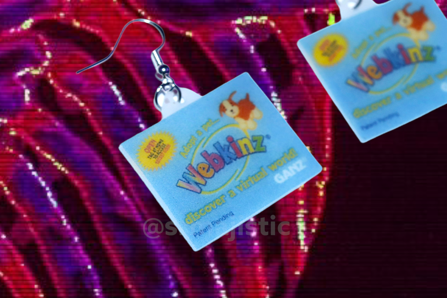 Webkinz Code Tag 2D cute detailed Handmade Earrings!