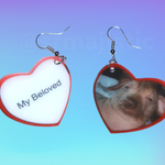 My Beloved Character Locket Hearts 2D detailed Handmade Earrings!