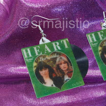 Heart Barracuda Vinyl Single Handmade Earrings!