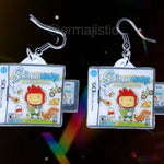Scribblenauts Nintendo DS Game 2D detailed Handmade Earrings!
