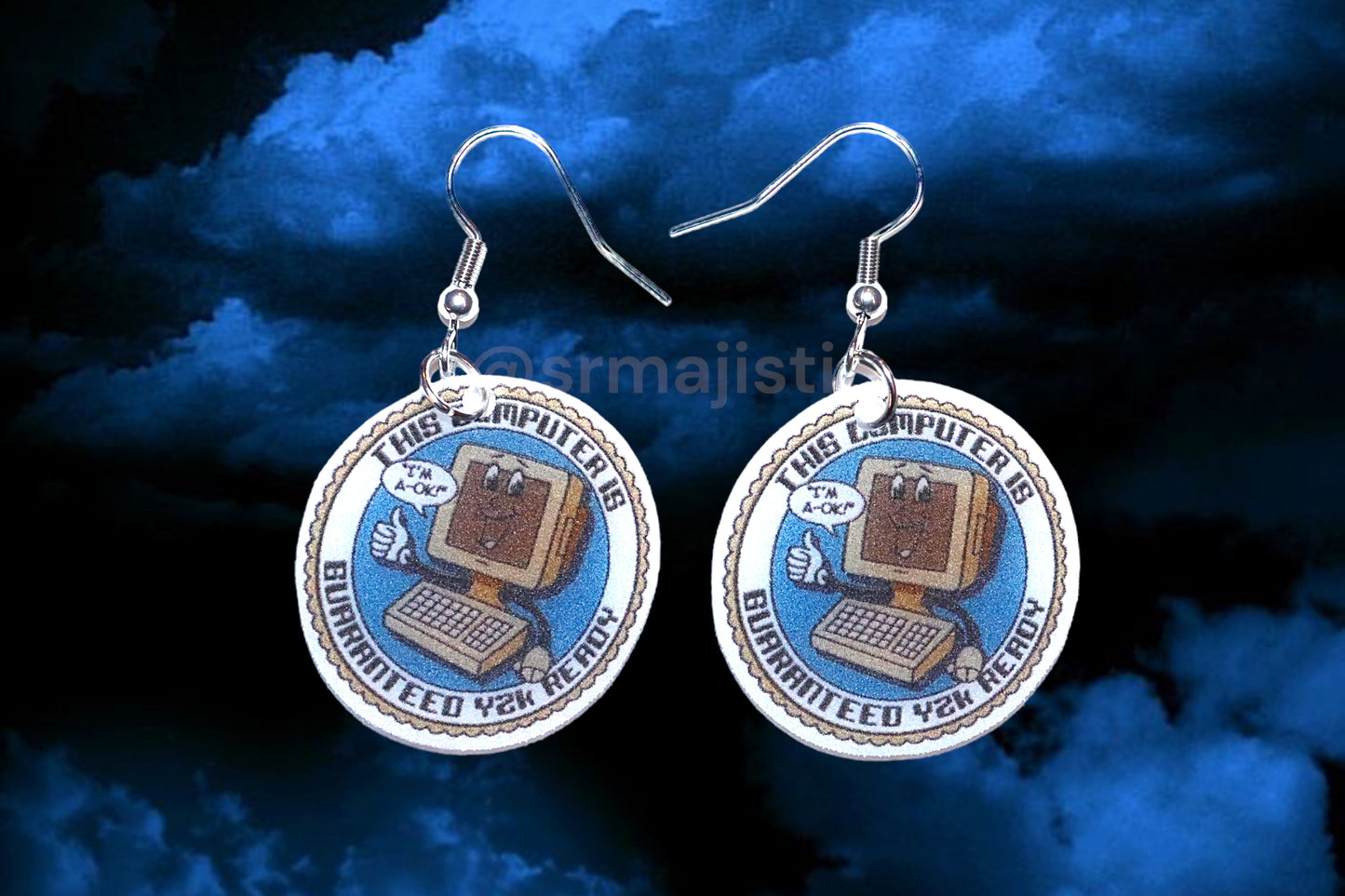 Cyber Y2K Preparation Sticker Styled Handmade Earrings!