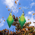 The Sims Plumbob Green Gem Symbol 2D detailed Handmade Earrings!