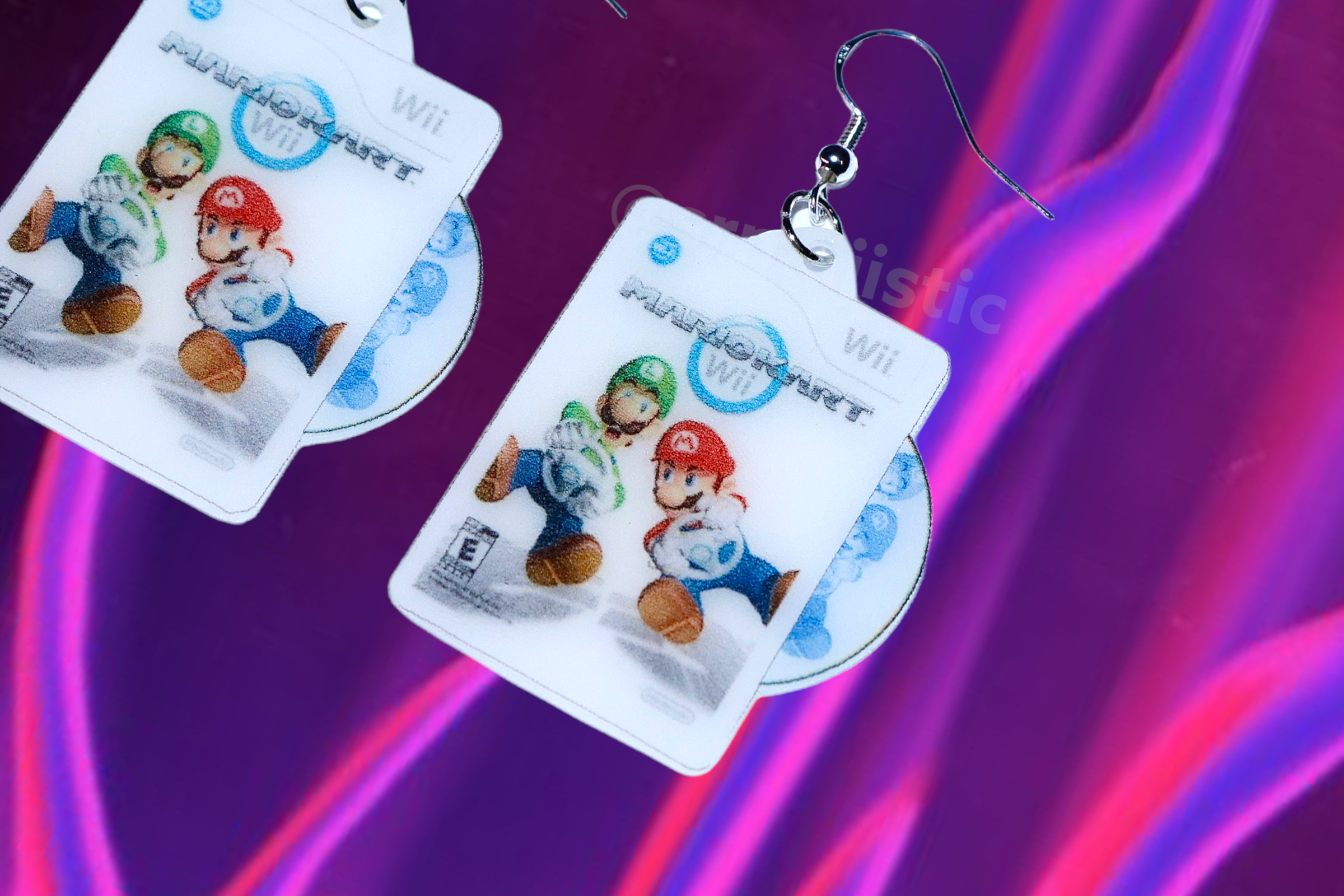Mariokart/ Mario Kart Wii Game 2D detailed Handmade Earrings!