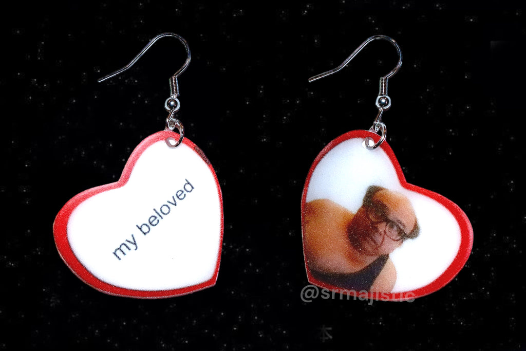 Danny DeVito Trash Man My Beloved Character Locket Heart 2D detailed Handmade Earrings!