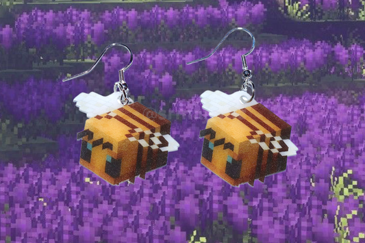 Minecraft Bee Cute Character Handmade Earrings!