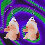Happy Hedgehog with Hands Plush 2D Handmade Earrings!