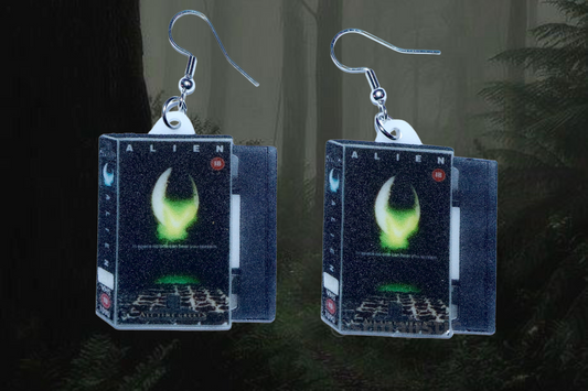 (READY TO SHIP) Alien (1979) VHS 2D detailed Handmade Earrings!