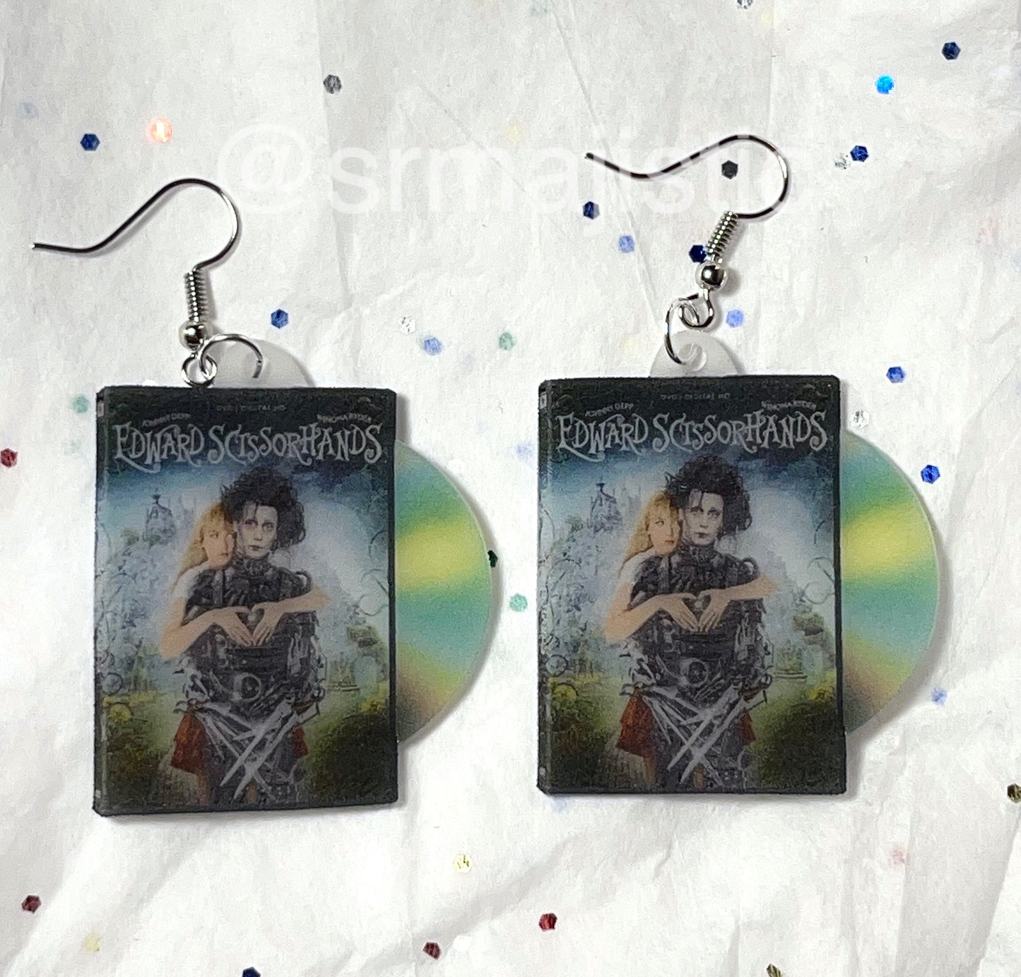 Edward Scissorhands (1990) DVD 2D detailed Handmade Earrings!