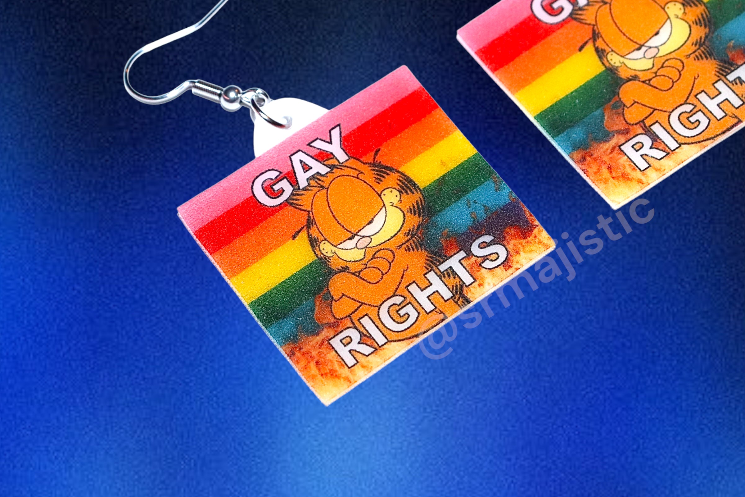 Garfield Collection of Flaming Pride Flags Handmade Earrings!