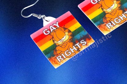 Garfield Collection of Flaming Pride Flags Handmade Earrings!