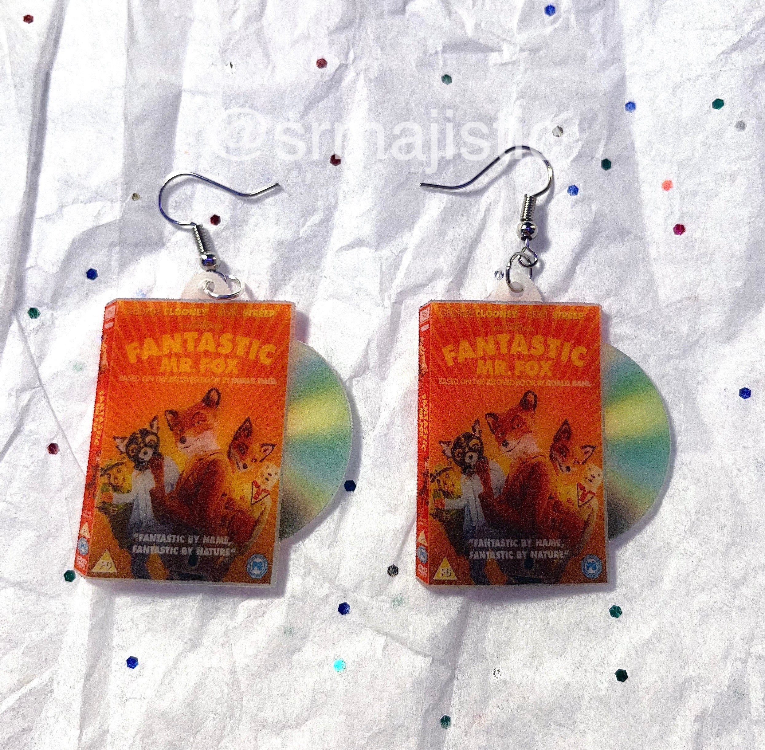 Fantastic Mr. Fox (2009) DVD 2D detailed Handmade Earrings!