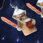Dog with Corndog and Beer Meme Handmade Earrings!