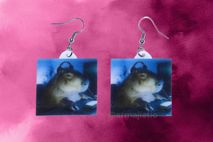 Cool Capybara Playing Video Games Handmade Earrings!