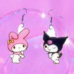My Melody and Kuromi Cute Kawaii Character Handmade Earrings!