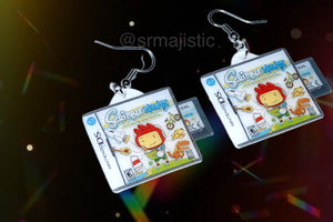 Scribblenauts Nintendo DS Game 2D detailed Handmade Earrings!