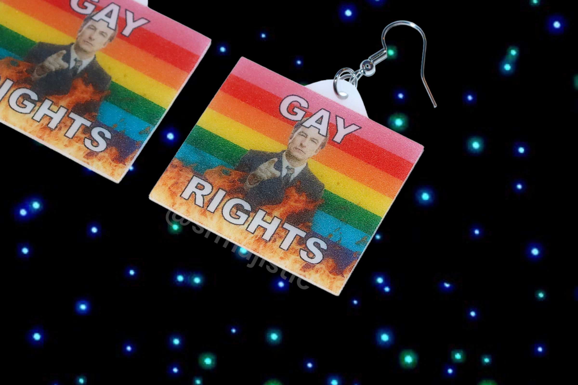 Better Call Saul Gay Flame Pride Flag Handmade Earrings!