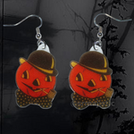 Vintage Pumpkin Man Cute 2D Handmade Earrings!