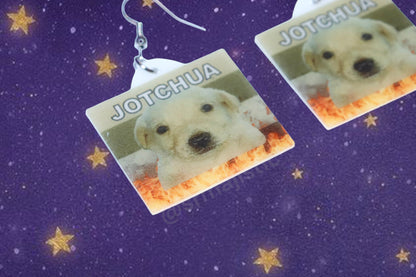 Jotchua Flag with Flames Funny Handmade Earrings!