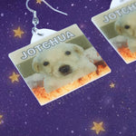 Jotchua Flag with Flames Funny Handmade Earrings!