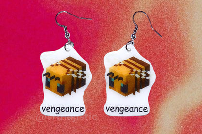 Minecraft Bee Vengeance Meme Handmade Earrings!