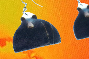 Large Round Bear Cute Handmade Earrings!