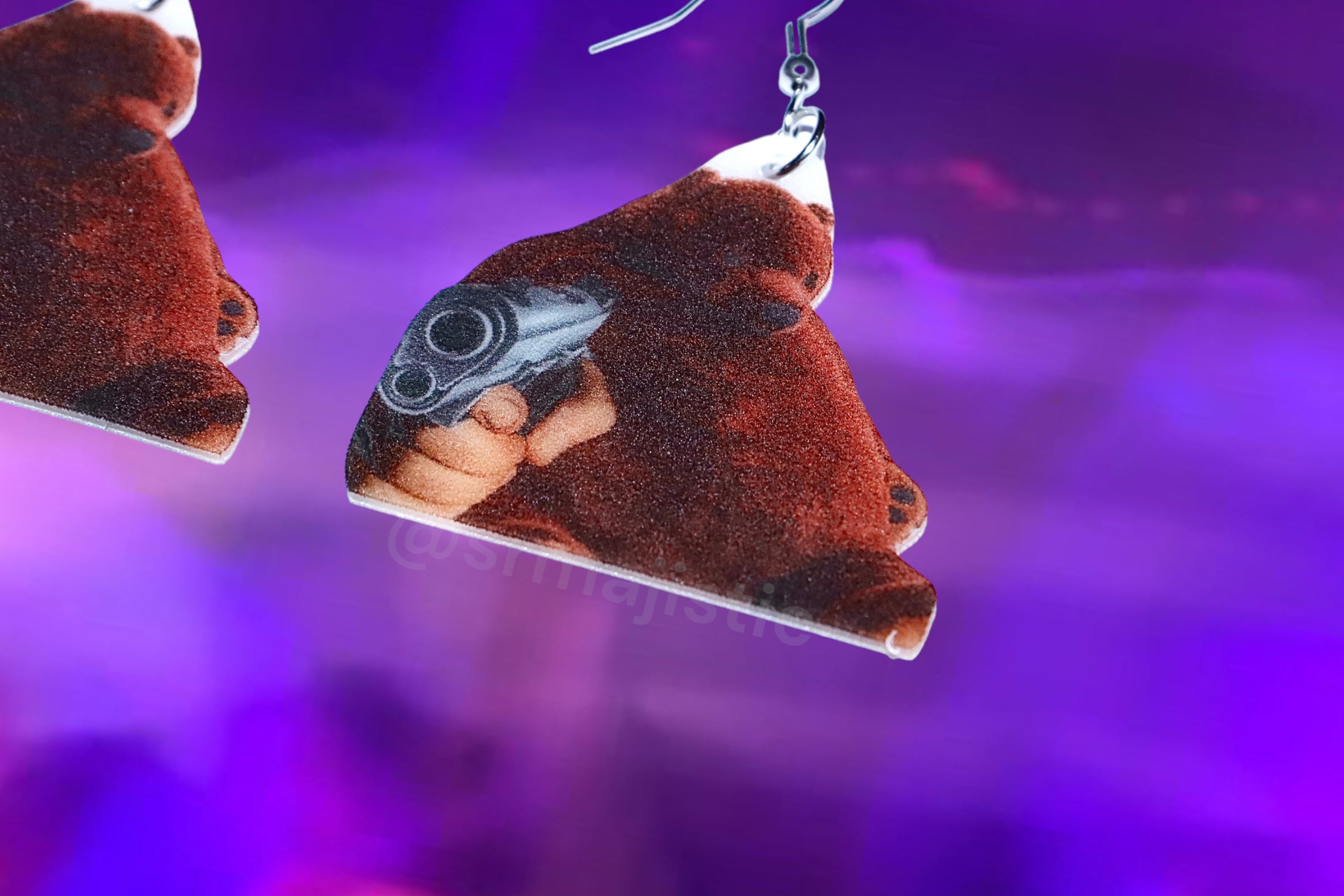 Violent Djungelskog with Weapon Detailed Earrings!