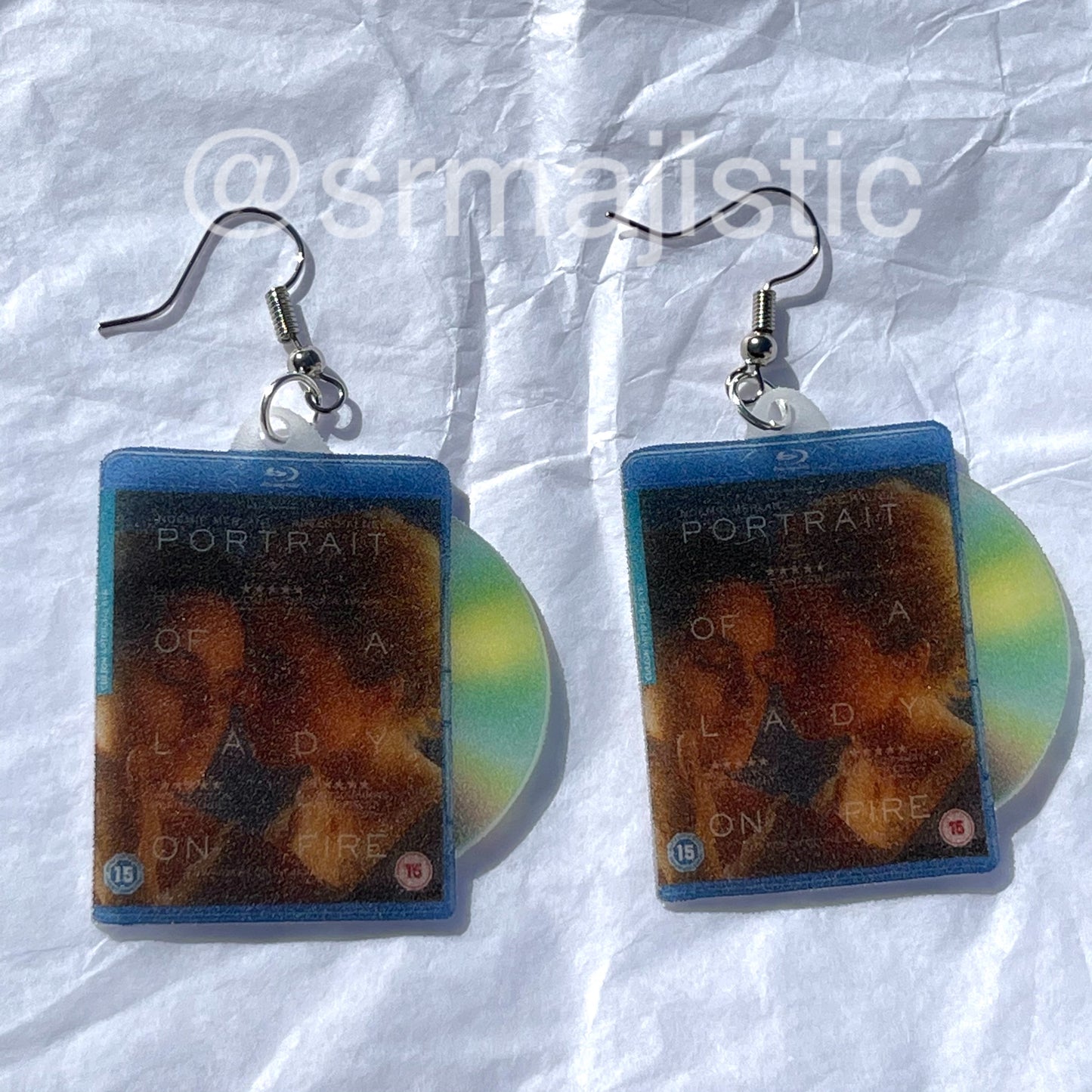 Portrait of a Lady on Fire (2019) DVD 2D detailed Handmade Earrings!