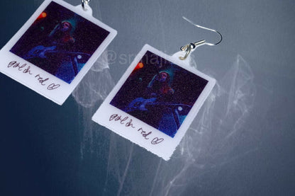 Girl in Red Signed Polaroid Handmade Earrings!