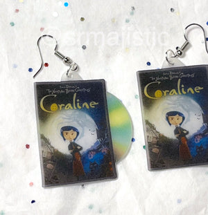 Coraline (2009) DVD 2D detailed Handmade Earrings!