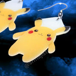 Long Pikachu Cursed Funny Pokémon Character Handmade Earrings!