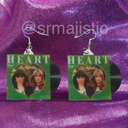 Heart Barracuda Vinyl Single Handmade Earrings!